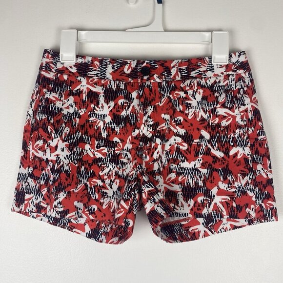 Banana Republic Factory Women's Hampton Fit Shorts Size 2 Red White Navy Blue - Picture 1 of 9